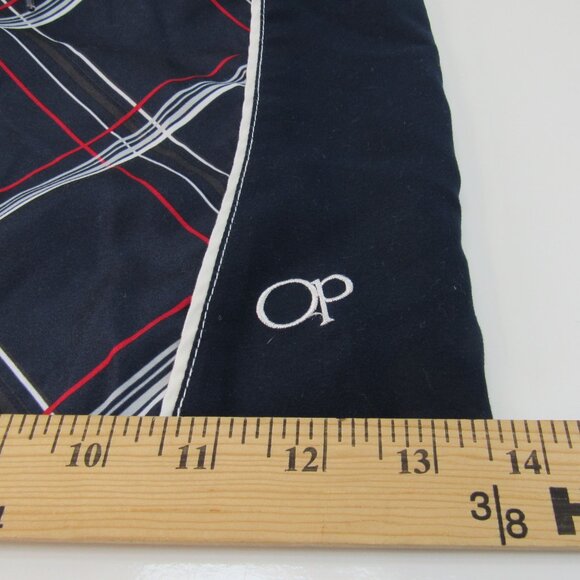 OP Men's Dark Navy with White & Red Stripe 8 1/2" Inseam Swim Trunks L (36-38) - Picture 9 of 10
